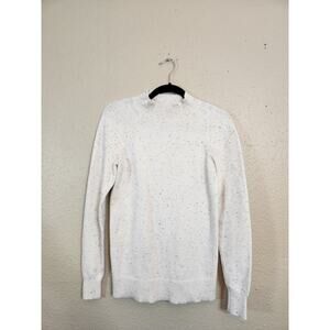 LOFT Women's White Multicolor Speckled Long Sleeve‎ Mock Neck Sweater Size XS